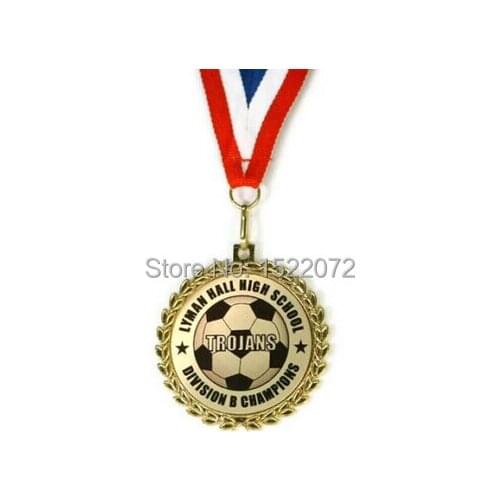Hot sales custom Popular Customized Team Soccer Medal Award Neck Ribbon cheap custom sports medals low price custom sports award