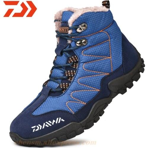 2021 Winter DAIWA Fishing Shoes Men Outdoor Snow Cotton Shoes Fishing Shoes Non-slip Warm Fishing Short Boots DAWA Warm Shoes
