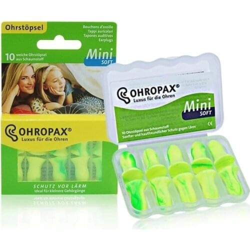 Ohropax Mini Soft Earplugs Washable Foam Ear Plugs Sleeping Noise Reduction Earplugs for Children&Women Good Sleep Helper