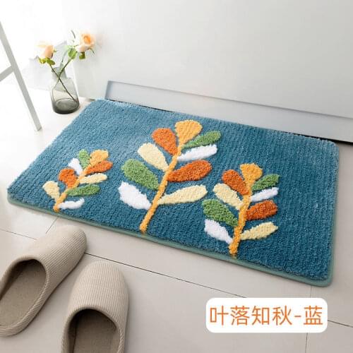 Floor Mat Leaf Kitchen Carpet Entrance Door Mat for The Bedroom Living Room Non-slip Mats Dust-proof Fluffy Rug Carpets