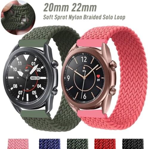 20 cinturino in Nylon intrecciato 22MM per Samsung Galaxy Watch 3 41 45mm Gear S3 Frontier 46/42 Active 2 Amazfit Bip Huawei GT