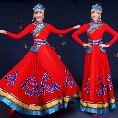 New fashion Mongolia traditional dance clothes classical stage performance clothing Chinese dance costumes for singers