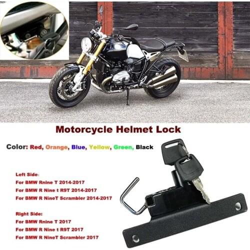 New Motorcycle 6 color Helmet Lock with 2 Keys for BMW R nine T R Nine t R9T R NineT Scrambler 2014-2017 Motorcycle Accessories