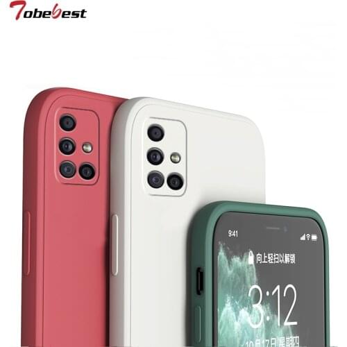 New Liquid Silicone Case For Samsung Galaxy A51 A71 A31 A41 A21S A32 A42 A52 A72 4G 5G Coque Camera protective Back Cover