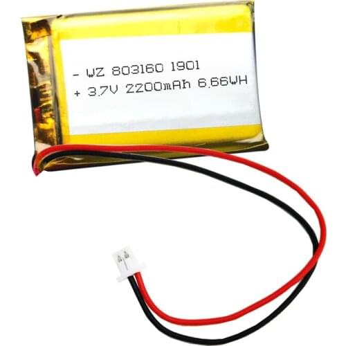 Octelect Factory direct sales 803160-2200mah air purifier smart water cup 3.7v rechargeable polymer lithium battery