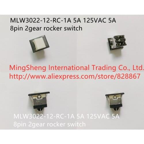 Original new 100% MLW3022-12-RC-1A 5A 125VAC ship switch 5A 8pin 2 gear rocker switch