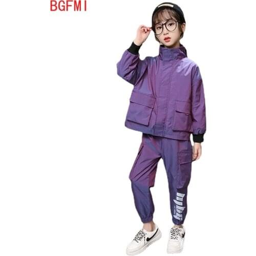 Autumn Winter Kids Big Girl Casual Sports Outfits Sets 2pcs Teens Zipper Jacket+ Pants Plus Velvet Warm Youth Tracksuit Clothes