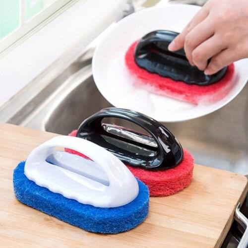 Practical Sponge Eraser Eco-friendly Anti-scratch Good Water Absorption Plastic Kitchen Cleaning Sponge Brush Cleaning Tools