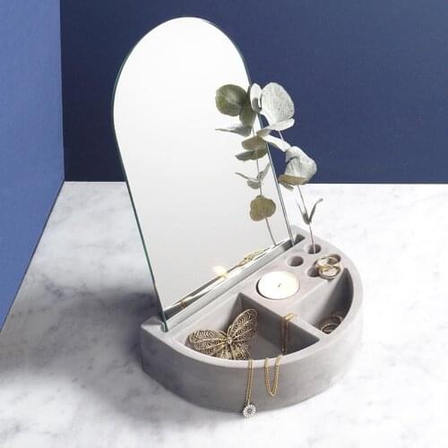 Cement Jewelry Receiving Frame Silicone Mold Concrete Gypsum Brush Frame Candlestick Multifunctional Desktop Display mold