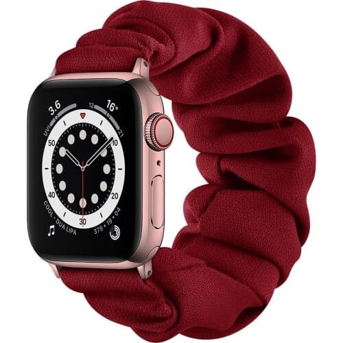 Scrunchies Watchbands For Apple Watch 6 Band SE Strap 44mm 40mm Fabric Elastic Bracelet For Applewatch 5 4 iWatch 3 42mm 38mm