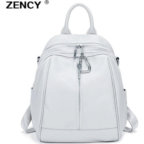2021 Excellent 100% Genuine Cow Leather Womens Backpacks Lady Top Calfskin Cowhide Large Capacity School Book Knapsack Rucksack
