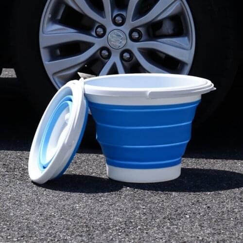 10L Silicone Foldable Bucket Clean Space Saving Bucket for Travel Outdoor Camping Fishing Car washing bucket Supplies