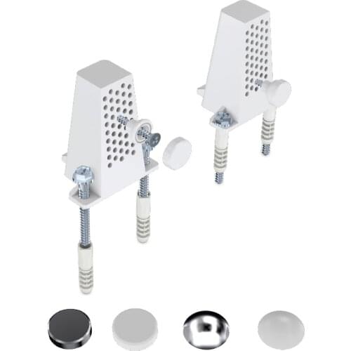 STEEL SCREW FLAT/ROUND WHITE COVER (WC BIDET SIDE FIXING SET HIGHER)