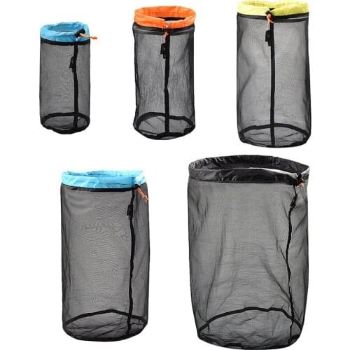 Outdo Kaloman Store Ultralight Mesh Bag for Sundries Portable Sports Drawstring Storage Bag Hiking Compression Bag Travel Tools
