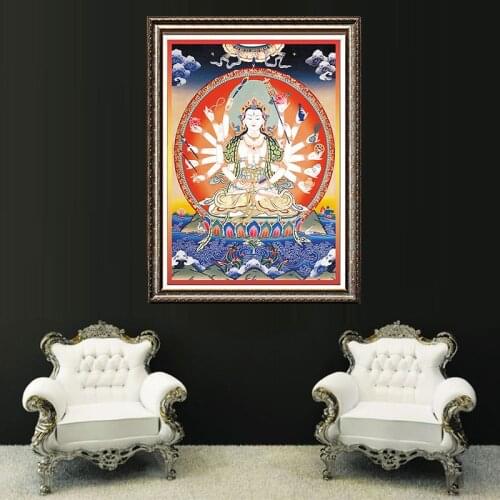 Tibetan Thangka Painting Canvas Buddha Design Mandala Thangka Canvas Painting Budas Decoracion Wall Decor Picture Abstract Art