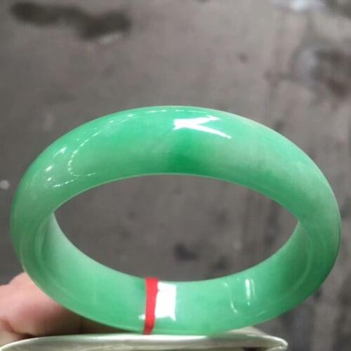 Only One !56.2 Certified (Grade A)100% Natural Green Jadeite JADE Bracelet Women Bangle