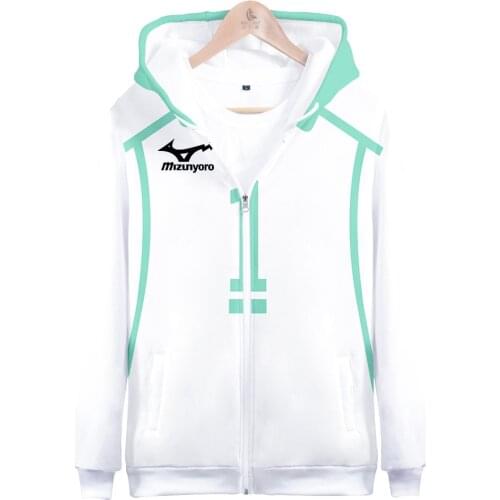 Anime Haikyuu Cosplay costume Aoba Johsai High School Volleyball Club Oikawa Tooru 3D hoodie men zipper hooded jacket Sportswear