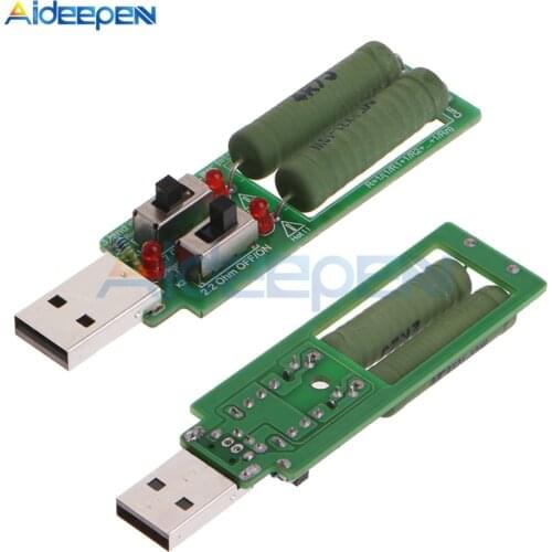 USB Resistor DC Electronic Load With Switch Adjustable 3 Current 5V1A/2A/3A Battery Capacity Voltage Discharge Resistance Tester
