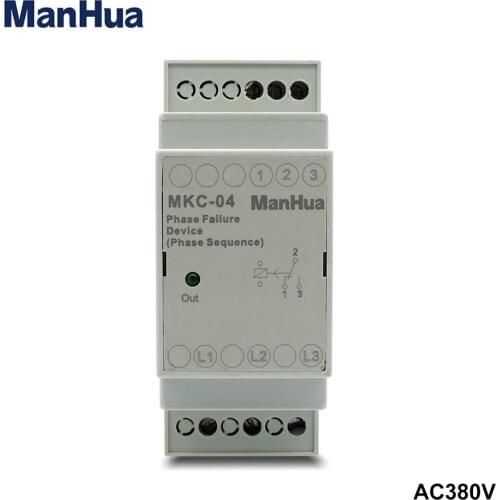 ManHua Tripping time 0.2s 3 Phase MKC-04 Protect Motor From Phase Failure Phase Sequence reserve voltage unbalance