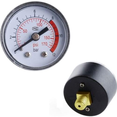 P82C Air Compressor Pneumatic Hydraulic Fluid Pressure Gauge 0-12Bar / 0-170PSI
