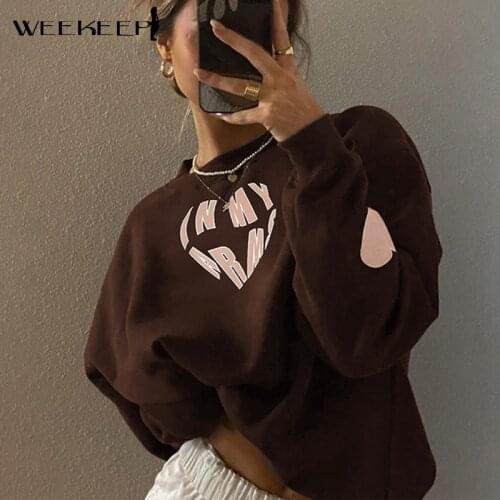 Женские толстовки с принтом WEEKEEP China At AliExpress