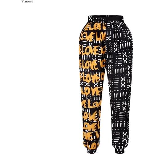 Women African Ankara Trousers Women African Clothes Boho Casual Loose High Waist Hippie Pants Party 2021 African Dresses Women