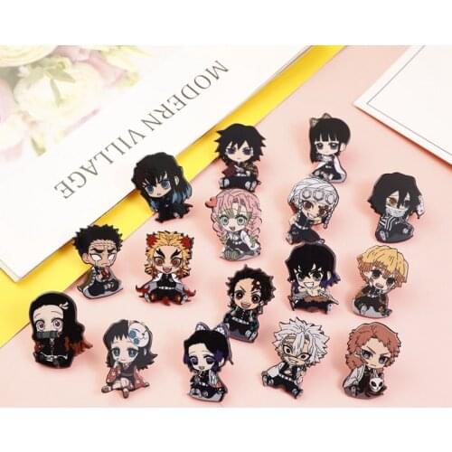 No Yaiba 2021 Demon Slayer: Kimetsu New Arrival Japan Anime Brooches Badge Pin Bag Pendant Gift Cosplay Backpack Clothes