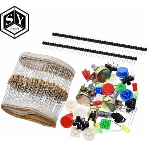 1 sets Great IT Handy Portable Resistor Kit for Arduino Starter Kit UNO R3 LED potentiometer tact switch pin header