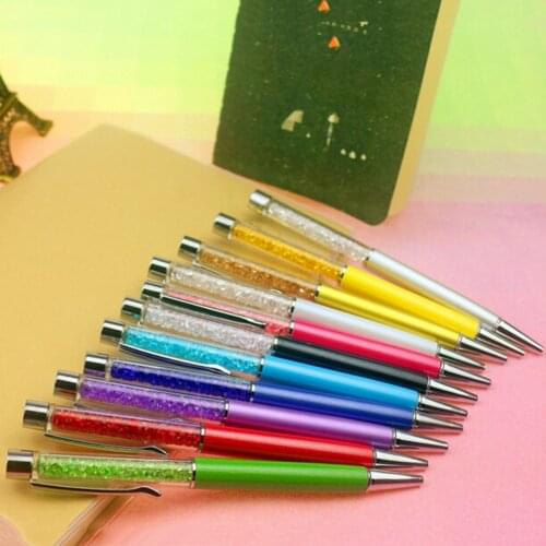 1 pcs 11 colors Cute Crystal pen Diamond ballpoint pens Stationery ballpen Pens For School Supplies