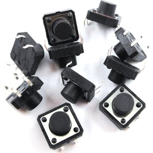 12*12*7.5MM Switch 4 Feet Micro Button Switch 12x12x7.5 Copper Foot Vertical Legs 10PCS/LOT