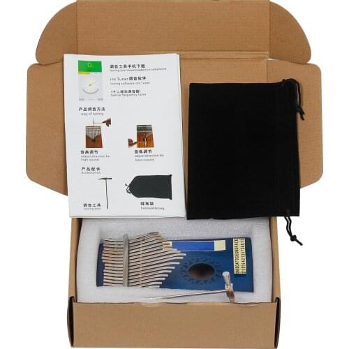 17 Tone Acacia Wooden Blue Mahogany Thumb Piano Kalimba Portable Instrument