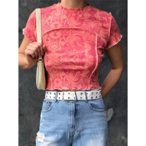 2020 T Shirt Women Tops Shirt Base O-neck Sexy Short Sleeve Crop Tops Girls Tshirt