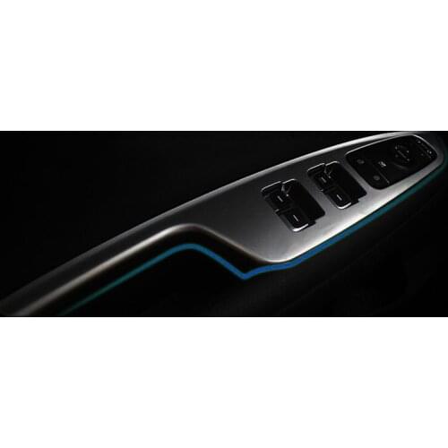 For Kia K5 2016 LHD 4pcs ABS Chrome Car Interiror Door Armrest Trim Window Lifter Button Cover Protectors Auto Accessories