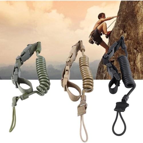 40%HOT 150cm Military Tactical Nylon Elastic Quick Release Pistol Sling Spring Lanyard