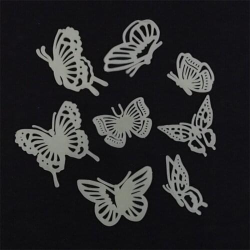 8pcs/lot Romantic Luminous Sticker Bedroom Wall Sticker Ceiling Sticker Hollow Butterfly