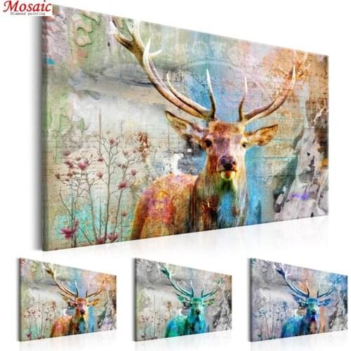 Full Square/round drill animal 5d Diamond Painting Diamond Embroidery Rhinestone Picture Diamond Mosaic Needlework abstract deer