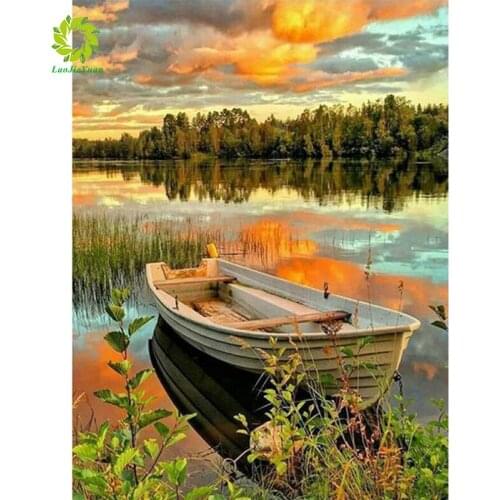 Diamond Painting Full Square Drill DIY Home Decor Craft Mosaic Rhinestone Picture Cross Stitch boating diamond embroidery