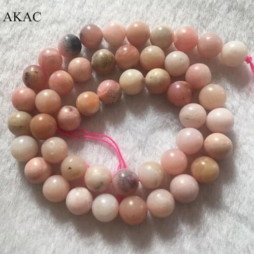 Free shipping 8-8.5mm natural pink opal stone loose beads for diy making 1strand/set