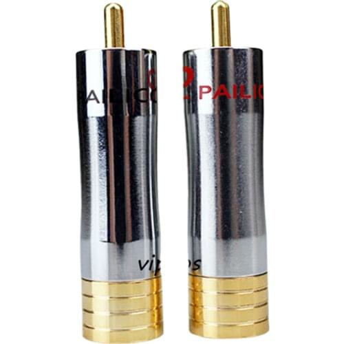 Free shipping HiFi pure copper+Gold plade RCA plug for DIY Rca cable Sub cable for CD player amplifier 4pieces / lot
