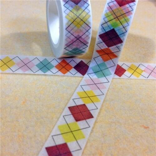 Free shipping lovely lift washi tape/15mm*10m*2rolls washi tape/rhombus masking paper tape