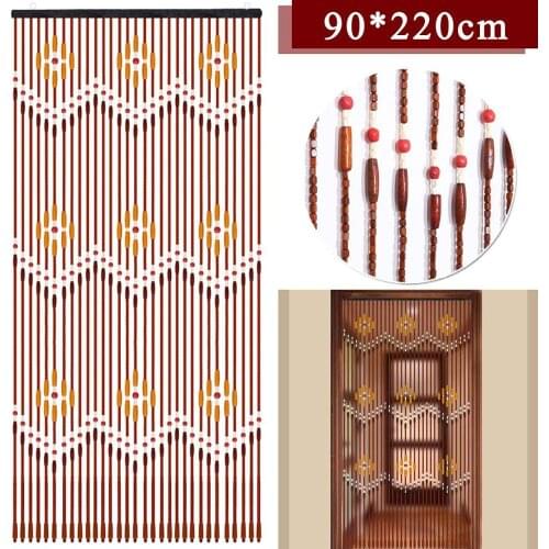 Handmade Wooden Blinds 90x220cm 31 Line Wooden Bead Curtains Fly Screen Gate Divider Sheer For Hallway Living Room Door Window