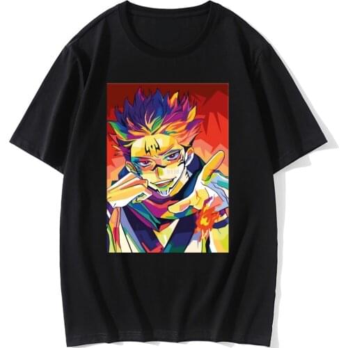 Satoru Gojo Jujutsu Kaisen Anime T-shirt Men Graphic T Shirts Short Sleeve Japan Manga Tshirts 100% Cotton Tee Top Clothes