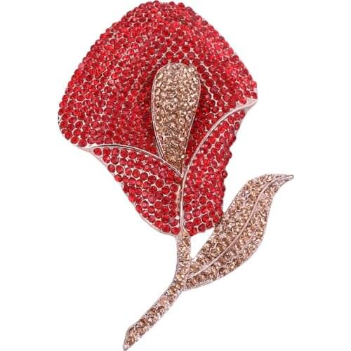 Crystal Rhinestone Flower Brooch Pin For Woman Flower Brooch Wedding Party Jewelry Gifts Pins Jewelry Women Brooches