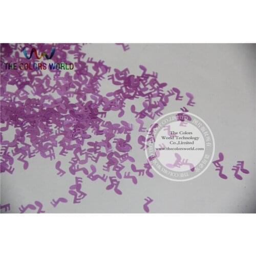 IN-D Solvent Resistant Neon Purple Color Musical Note Shape Glitter for Nail Polish and DIY decoration 1Pack =50g