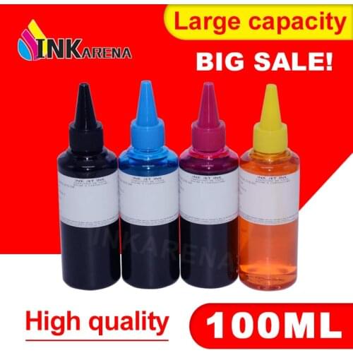 INKARENA 4 Color Dye Refill Ink Replacement For HP Kit 100ML Bottle ink for Epson Premium for Canon Inkjet Printer For Brother