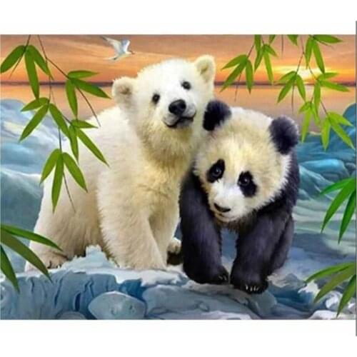 Kexinzu Full 5D DIY Square/Round Drill Diamond Painting "Panda Animal Bear" 3d Diamond Embroidery Cross Stitch Decor Gift DL08