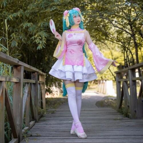 Chinese Cheongsam Cosplay Costumes Women Fancy Dress Anime Pink Suit Halloween Carnival Uniforms Outfit