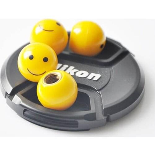 4Pcs Bike Car Motorcycle Tire air Valve Stem Caps Smile smiling face Wheel Rims Cap Tyres Dust Covers Bolt in Type Ventil Valve