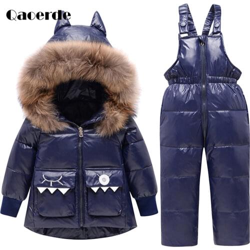 Boys & girls winter sets 2020 Children dinosaur New Year Clothing Set Kids Overalls for Girls Toddler ski snowsuit clothes 2-5Y