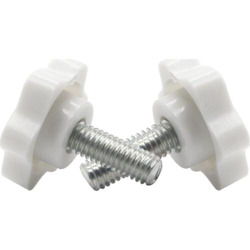M4 M5 M6 M8M10 White Star Shape Thread Clamping Handle Bolt Bakelite Hand Knob Tightening Screw Industry Equipment Plastic Steel